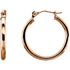 Jewels By Lux 14K Rose 10mm Endless Hoop Earrings 